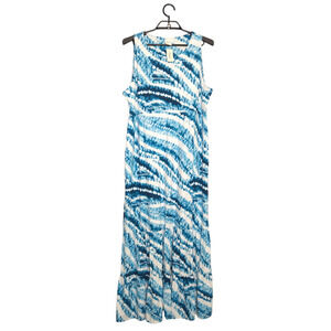 Soma High-Neck Ruffle Maxi Dress Size XL Soft Support Tie-Dye Sleeveless